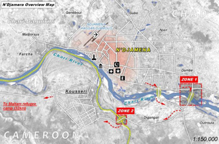 Illustration for article titled Satellite-Eye-View of People Evacuating in Chad